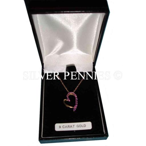 9ct Gold And Amethyst Heart Pendant