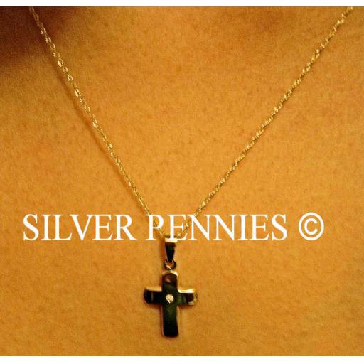 Diamond Set Gold Cross Necklace