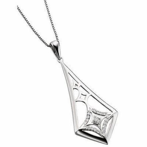 White Gold And Diamond Kite Necklace
