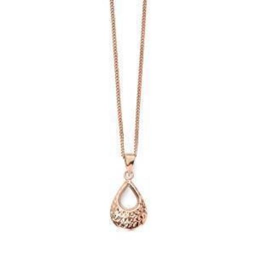 Open Tear Drop Pendant Necklace