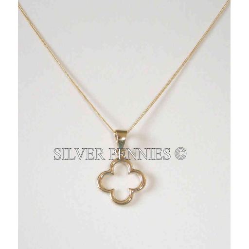 9ct Gold Cut Out Flower Design Necklace