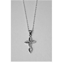 Cubic Zirconia Cross Pendant Necklace.jpg