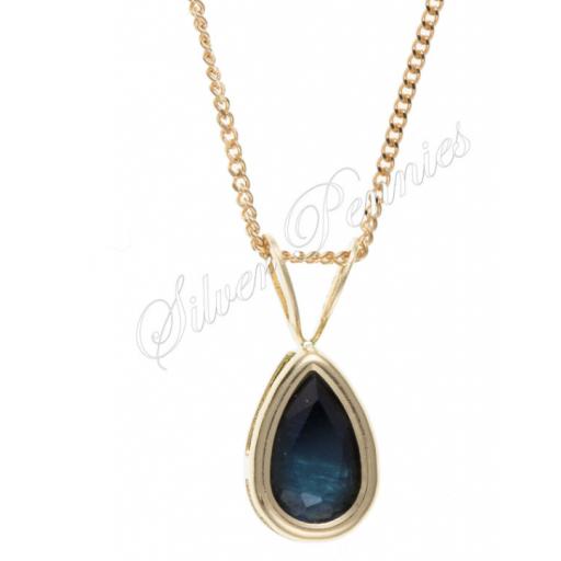 9ct Gold Sapphire Necklace.