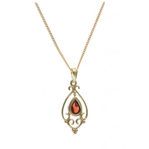 Natural Garnet Fancy Pendant necklace