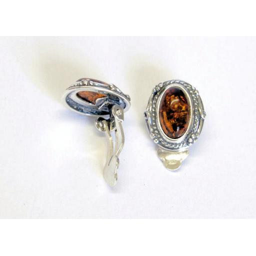 Clip on Amber Earrings