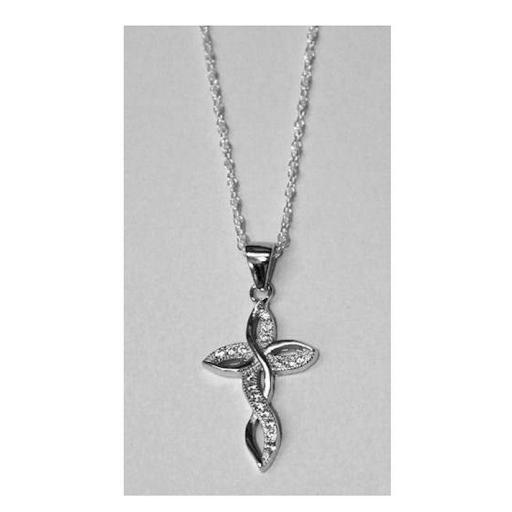 Cubic Zirconia Cross Pendant Necklace(1).jpg