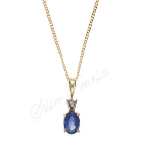 9ct Gold Kanchan Sapphire and Diamond Necklace